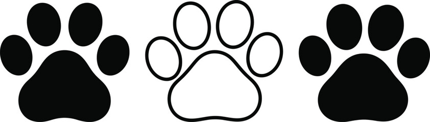 Three animal paw prints side by side © candysartistry