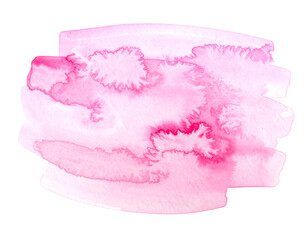 Pink watercolor wash with textured edges and varying intensities, soft and abstract