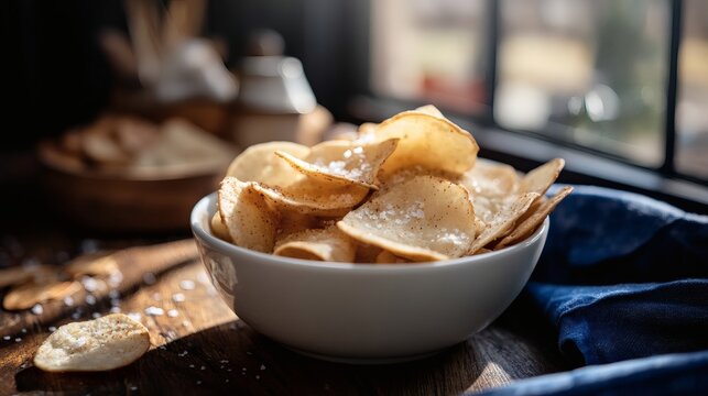 Quinoa chips with cumin and sea salt topping.