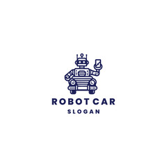 Fototapeta premium Robot car logo template vector illustration design