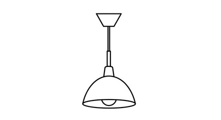 Simple Line Drawing of a Modern Pendant Light Fixture.