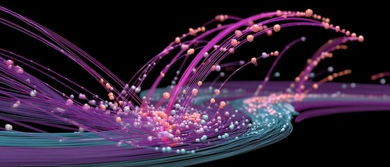 Obraz premium Modern business roller coaster track with vibrant neon lights symbolizing growth and success in corporate strategy