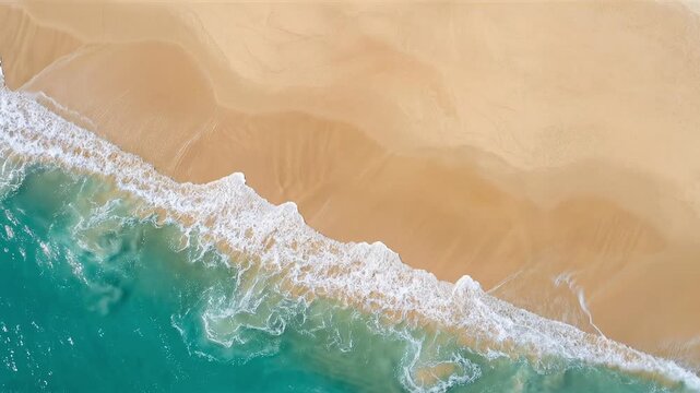 Aerial view of ocean waves crashing on sandy beach, 2201 (1).mp4 reference