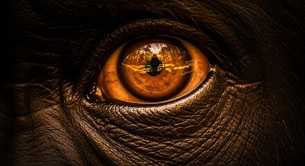 Gorilla Eye Close-up with Reflection.