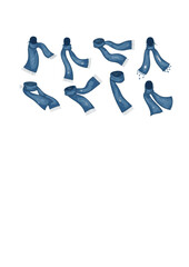 Obraz premium Atmospheric Water Harvesting Scarf Silhouette, Sustainable Wearable Tech, Personal Resource Management and Urban Survival Vector