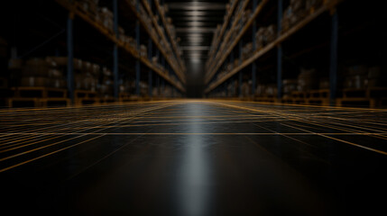 Smart warehouse managing parcels with digital grid system