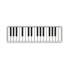 Fototapeta premium Minimalist Piano Keyboard Icon Vector Illustration