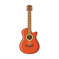 Fototapeta premium Acoustic Guitar Cartoon Icon Music Instrument Vector