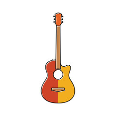 Naklejka premium Stylized Acoustic Guitar Vector Icon Music Instrument
