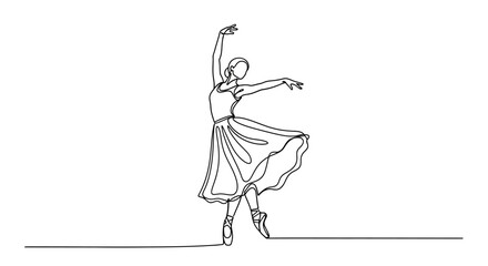 Ballet Dancer in Elegant Pirouette Pose. © Shal_Kafa_Alfattah