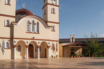 Fototapeta premium Orthodox Church of Analipsi in Georgioupolis, Crete, Greece on a Clear Day