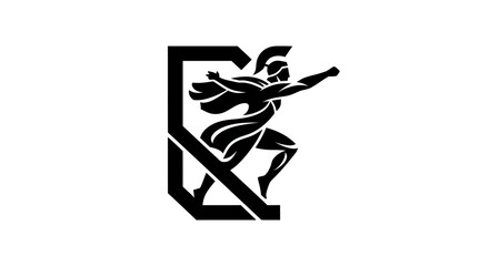 Abstract warrior illustration on white