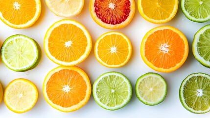 Frische Zitrusfr&uuml;chte als farbenfrohes Muster
