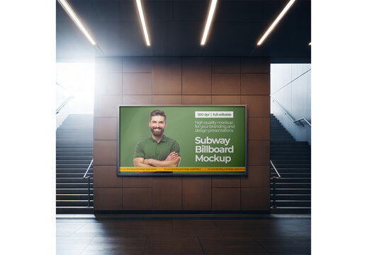 Subway Billboard Mockup