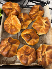 Freshly baked golden brown homemade pastry delight