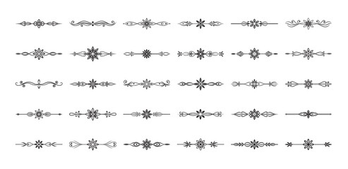 Obraz premium Decorative Divider Collection: A curated ensemble of ornate and artistic line dividers, each meticulously designed to add a touch of elegance and visual distinction to any creative project.