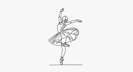 Ballerina Dancing on One Leg Elegantly. © Shal_Kafa_Alfattah