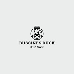 Business duck logo vector icon illustration