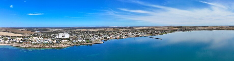 Aerial panorama of Streaky Bay back Beach South Australia