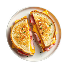 Ham amd Cheese Sandwich Isolated on a Transparent Background 