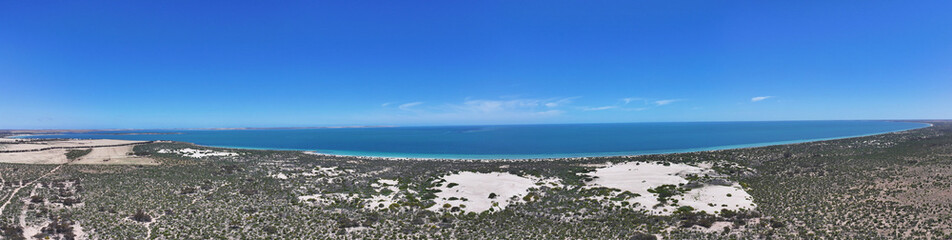 Fototapeta premium Aerial panorama of Perlubie Beach South Australia