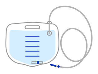 尿道カテーテルとウロバッグのイラスト