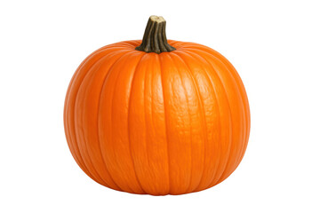 Obraz premium Vibrant orange pumpkin with stem, isolated on a transparent background, symbolizing autumn harvest, halloween, and thanksgiving traditions