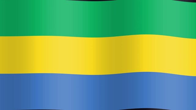 Gabon flag animation with an equator effect