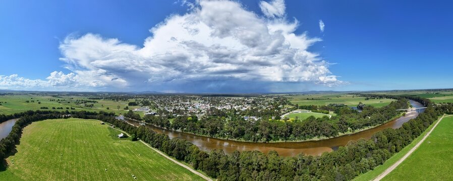 Spectacular aerial panorama of Orbost Victoria Australia