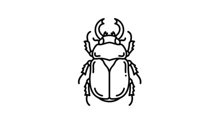 Obraz premium A simple and clean line art illustration of a stag beetle in a minimalist black and white outline style for insect lovers.