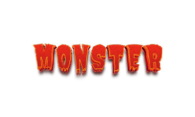 Monster transparent 3d text style effect