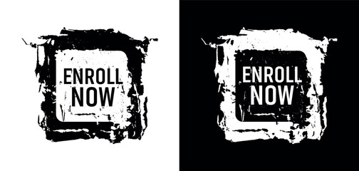 enroll now button on white background