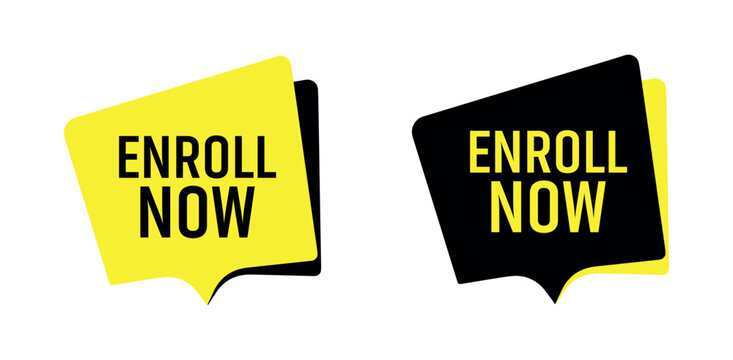 enroll now button on white background