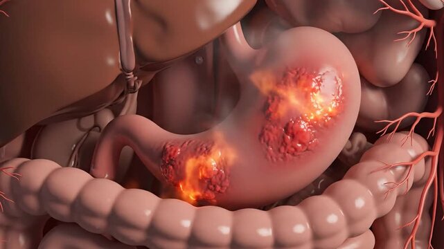 Stomach Cancer: Animated Medical Visualization of Disease Progression