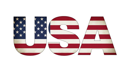 Usa text in american flag style