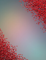 Elegant Red Hearts Frame &ndash; Luxury Valentine Background Concepts