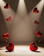 Elegant Red Hearts Frame &ndash; Luxury Valentine Background Concepts