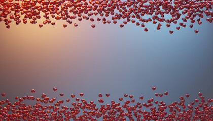 Elegant Red Hearts Frame &ndash; Luxury Valentine Background Concepts