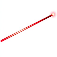 A long, horizontal red laser beam in a vector style. Simple design with a white background.