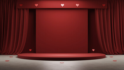 Elegant Red Hearts Frame &ndash; Luxury Valentine Background Concepts