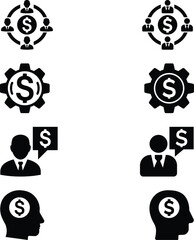 Minimal Financial Strategy and Business Icons Set