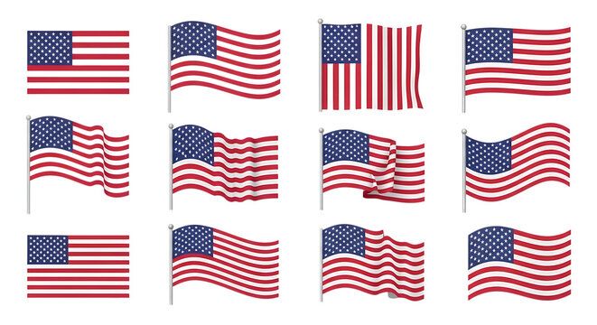 Collection of american flag icons