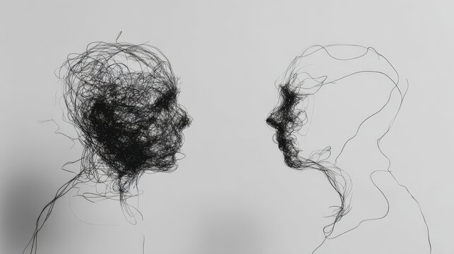 Conceptual Graphic Depicting Confrontation of People with Different Appearances and Views