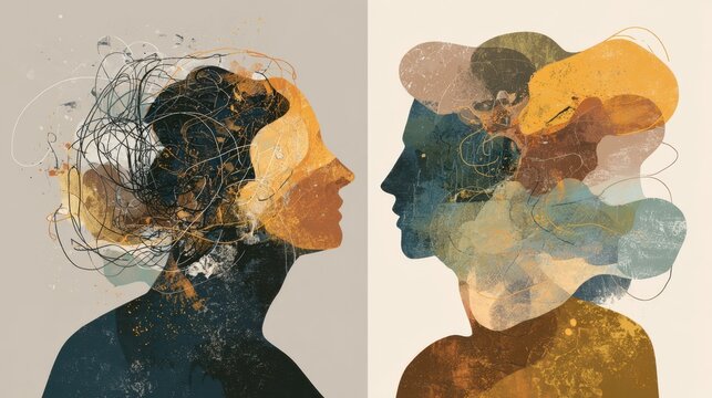 Conceptual Graphic Depicting Confrontation of People with Different Appearances and Views
