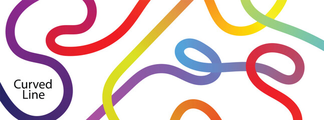 Obraz premium Colorful gradient organic line elements colorful gradient line Abstract Color Lines background collection Abstract Color Gradient wavy