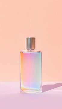 Luxury Perfume Bottle with Soft Gradient Reflection Background