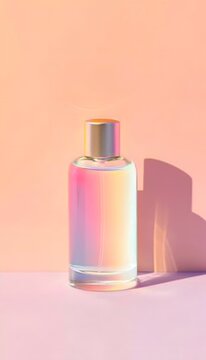 Luxury Perfume Bottle with Soft Gradient Reflection Background