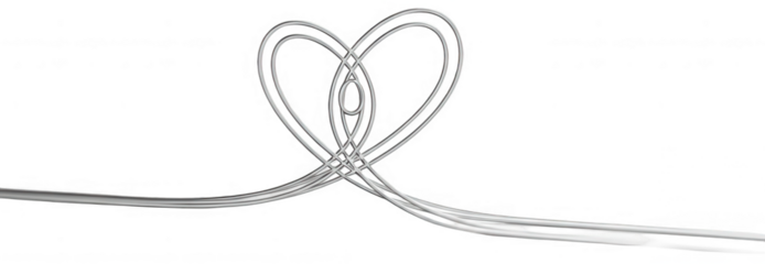 Silver heart png Metallic loop cutout Chrome wire png Shiny curve cutout Reflective line png Minimalist shape cutout Abstract symbol png Modern art cutout isolated transparent background image