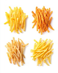 Fototapeta premium fries isolated on white background matching fast casual food set style