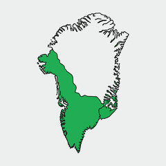 Green Landmass Silhouette Illustration